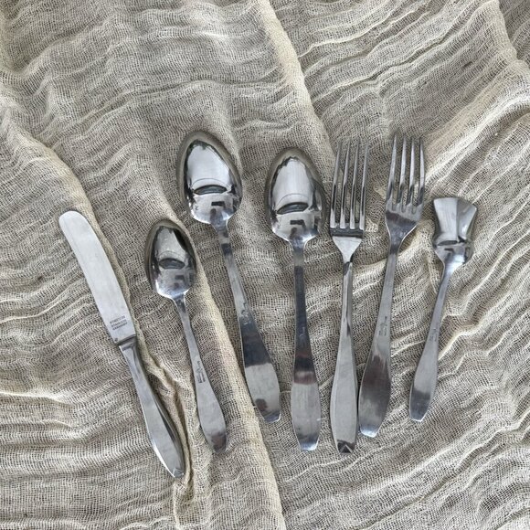 Robeson Bright star Continental Fork Butter Knife Sugar Spoon Teaspoon Stainless - Picture 4 of 7